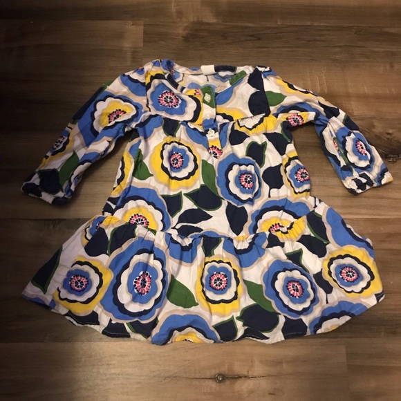 ✮FREE✮ 💜 Retro Groovy Floral Tiered Long Sleeve Dress | Mod | Vintage - Picture 2 of 5